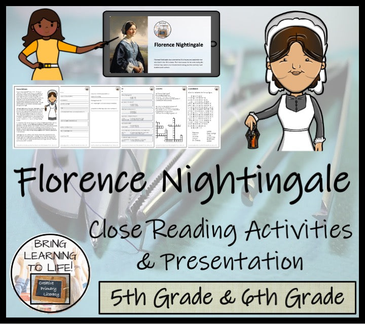 Florence Nightingale Close Reading Comprehension Activities | 5th & 6th Grade