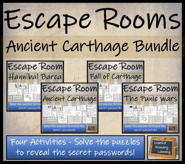 Ancient Carthage Escape Room Activity Bundle | 5th Grade & 6th Grade