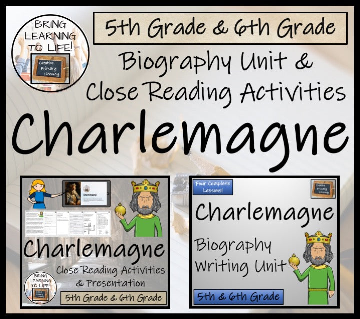 Charlemagne Close Reading & Biography Bundle | 5th Grade & 6th Grade