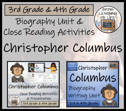 Christopher Columbus Close Reading & Biography Bundle | 3rd Grade & 4th Grade