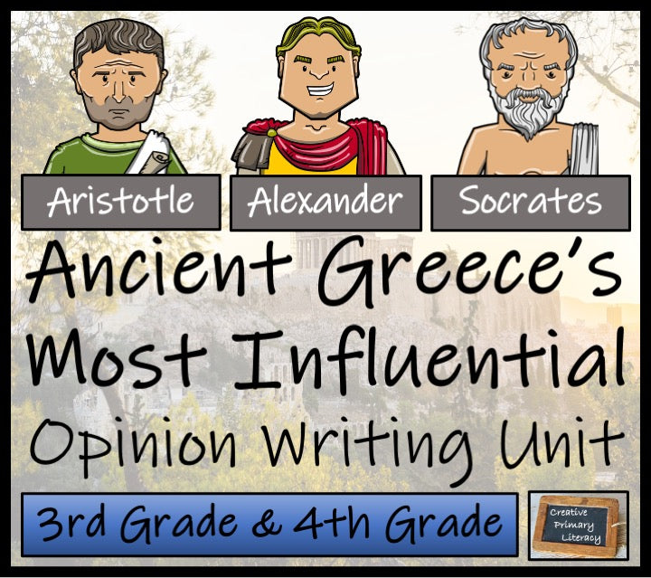 Most Influential Ancient Greece Opinion Writing Unit | 3rd Grade & 4th Grade