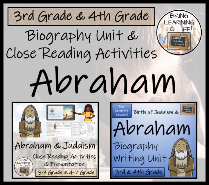 Abraham Close Reading & Biography Bundle | 3rd Grade & 4th Grade