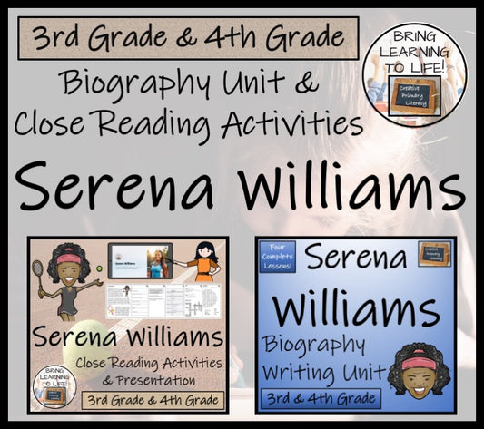 Serena Williams Close Reading & Biography Bundle | 3rd Grade & 4th Grade