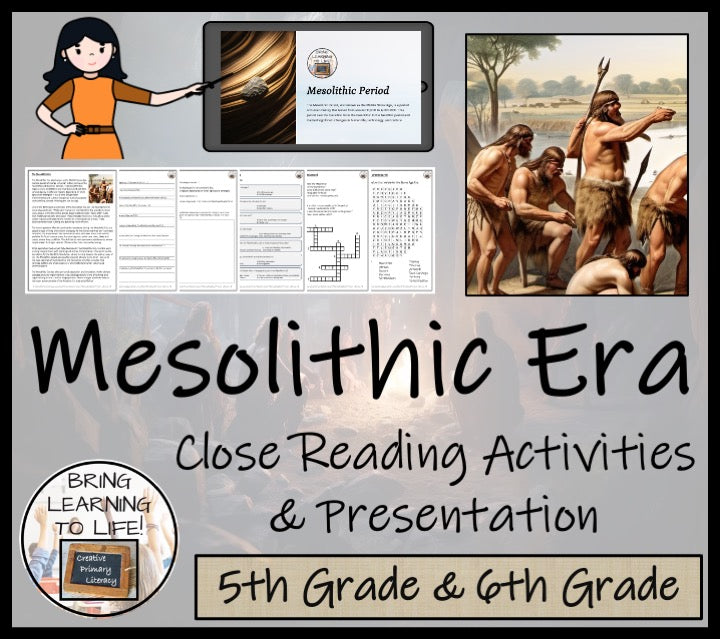 Mesolithic Era of the Stone Age Close Reading Comprehension | 5th & 6th Grade