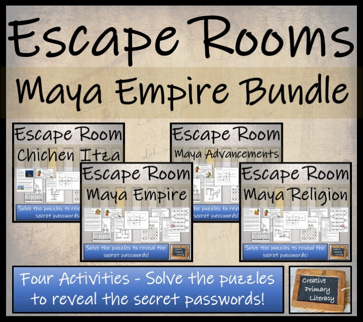 Maya Empire Escape Room Activity Bundle | 5th Grade & 6th Grade