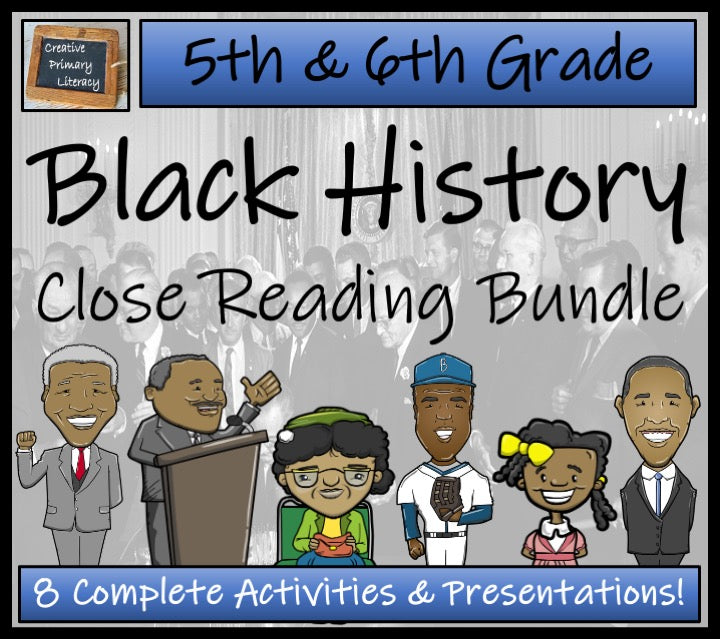 Black History Close Reading Comprehension Activity Bundle | 5th & 6th Grade