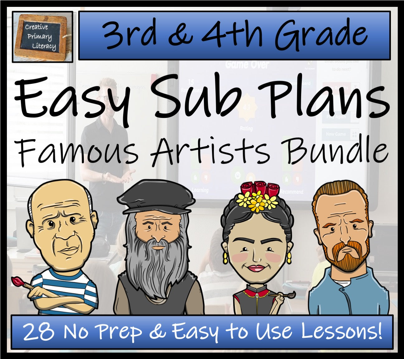 Emergency Sub Plans | Famous Artists Bundle | 3rd Grade & 4th Grade