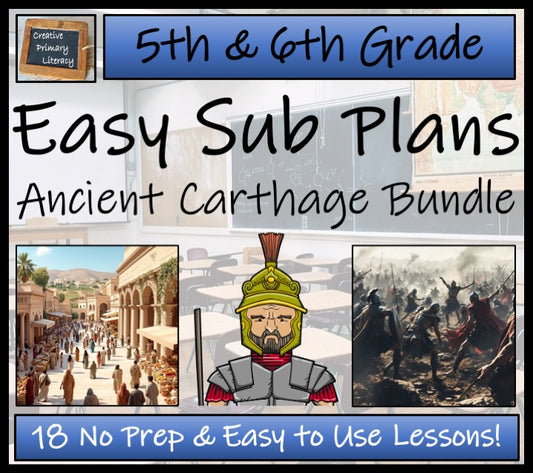 Emergency Sub Plans | Ancient Carthage Bundle | 5th Grade & 6th Grade