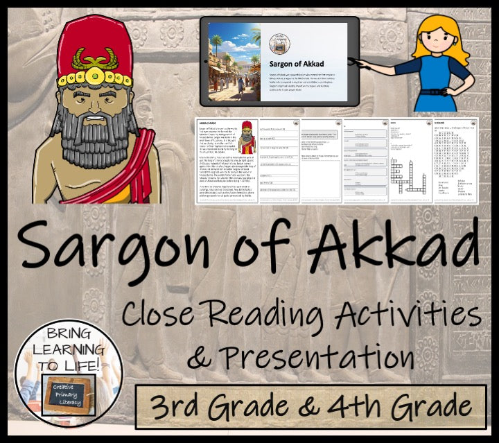 Sargon of Akkad Close Reading Comprehension Activities | 3rd Grade & 4th Grade