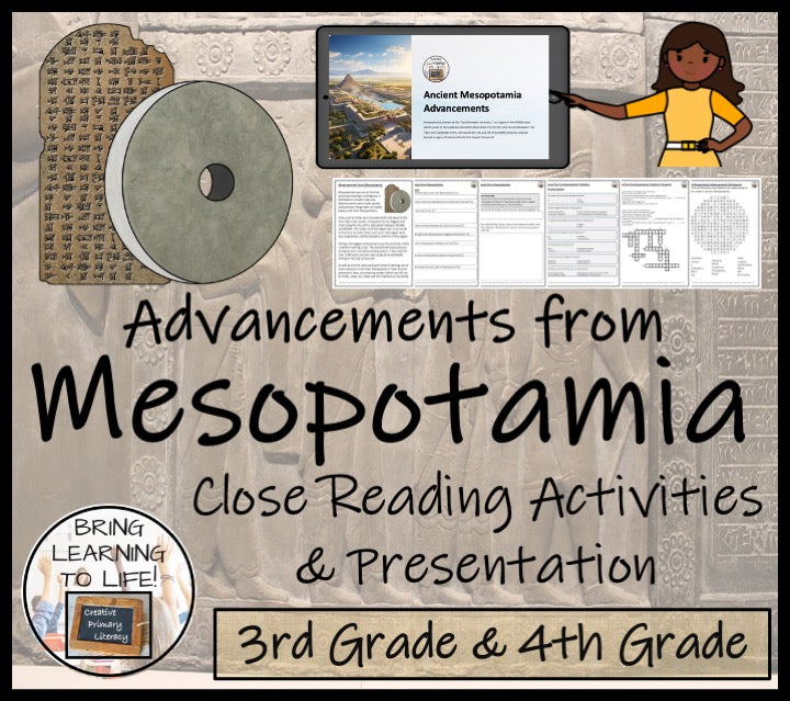 Advancements from Mesopotamia Close Reading Comprehension | 3rd & 4th Grade