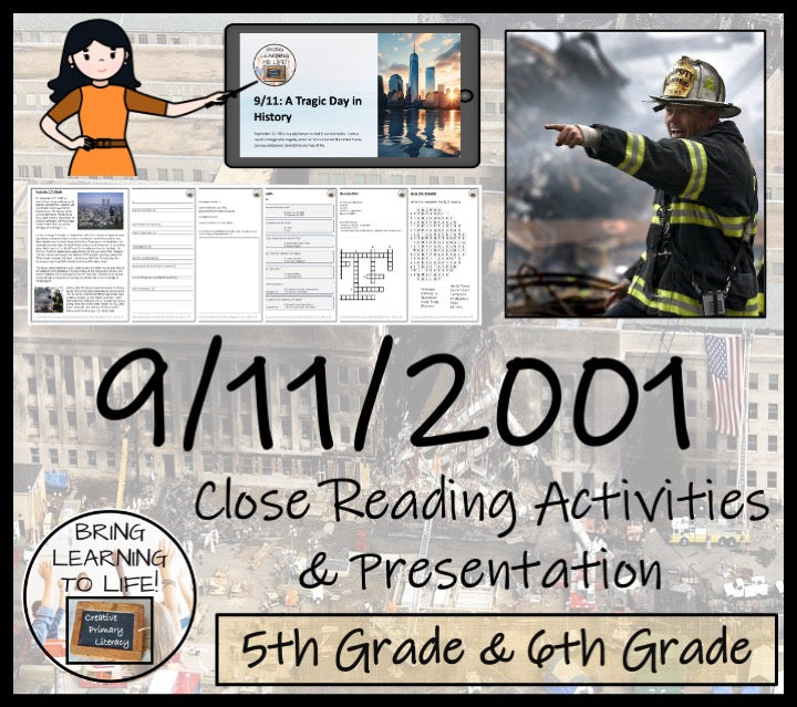 9/11 Terrorist Attacks Close Reading Comprehension Activities | 5th & 6th Grade