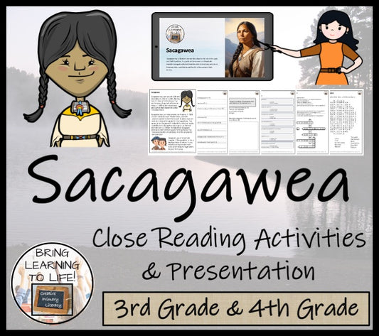 Sacagawea Close Reading Comprehension Activities | 3rd Grade & 4th Grade