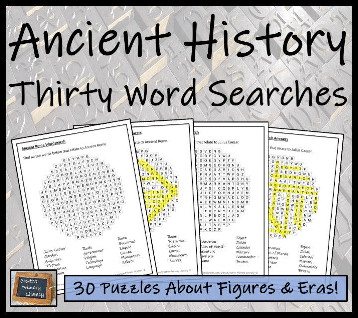 Ancient History Word Search Puzzle Collection