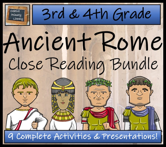 Ancient Rome Close Reading Comprehension Activity Bundle | 3rd Grade & 4th Grade