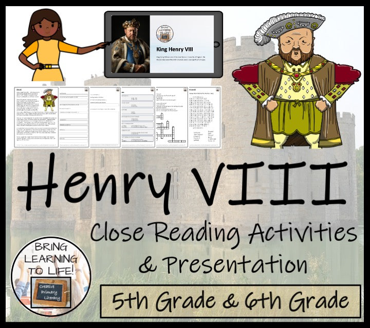 Henry VIII Close Reading Comprehension Activity | 5th Grade & 6th Grade