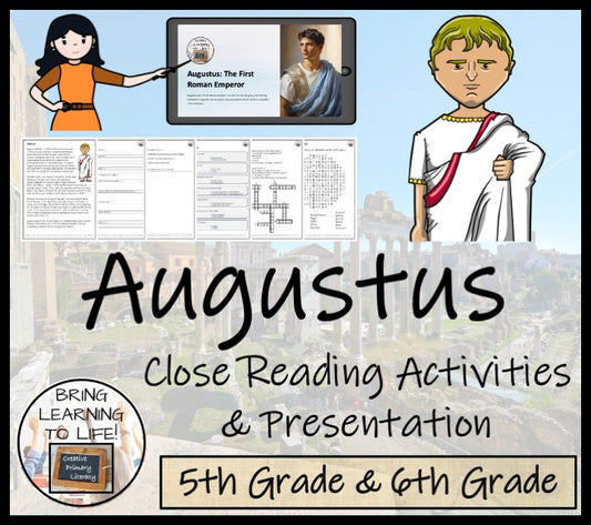 Augustus Close Reading Comprehension Activities | 5th Grade & 6th Grade