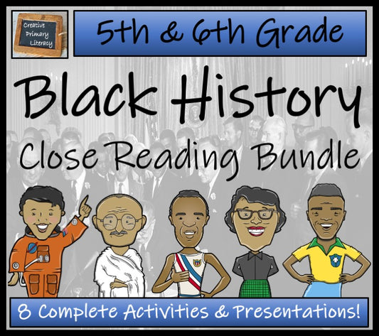 Black History Volume 2 Close Reading Comprehension Bundle | 5th & 6th Grade