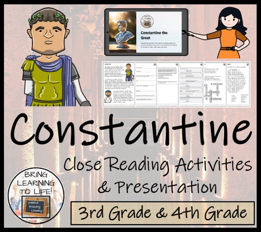 Constantine Close Reading Comprehension Activities | 3rd Grade & 4th Grade