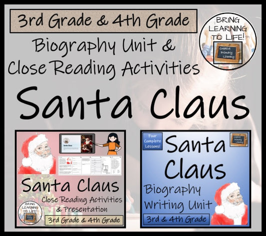 Santa Claus Close Reading & Biography Bundle | 3rd Grade & 4th Grade