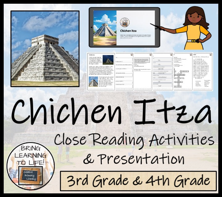 Chichen Itza Close Reading Comprehension Activities | 3rd Grade & 4th Grade