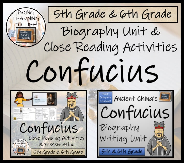 Confucius Close Reading & Biography Bundle | 5th Grade & 6th Grade