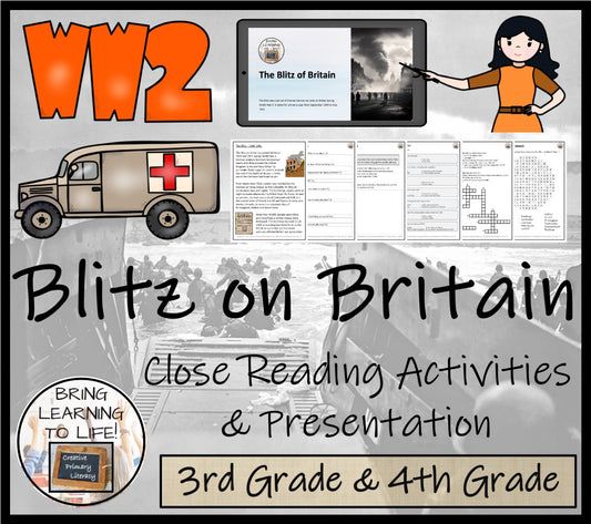 Blitz on Britain in World War 2 Close Reading Comprehension | 3rd & 4th Grade