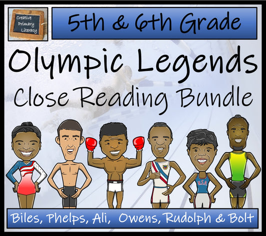 Olympic Legends Close Reading Comprehension Bundle | 5th Grade & 6th Grade