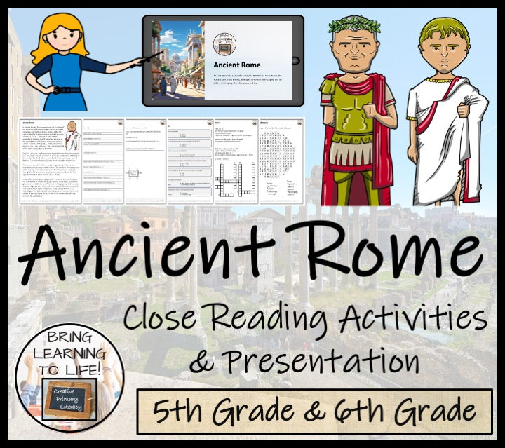 Ancient Rome Close Reading Comprehension Activities | 5th Grade & 6th ...