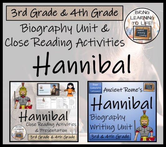 Hannibal Close Reading & Biography Bundle | 3rd Grade & 4th Grade