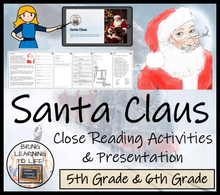 Santa Claus Close Reading Comprehension Activity | 5th Grade & 6th Grade