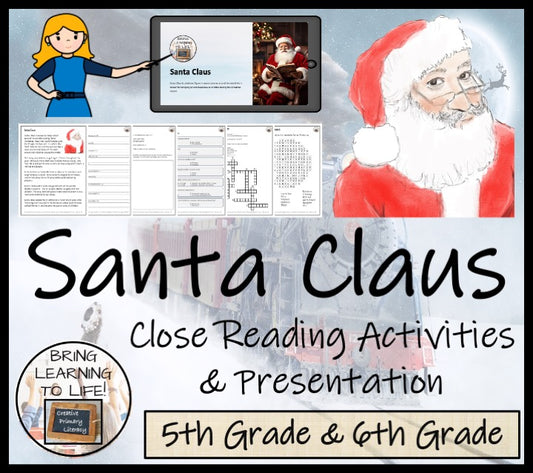 Santa Claus Close Reading Comprehension Activity | 5th Grade & 6th Grade