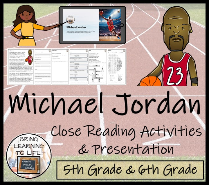 Michael Jordan Close Reading Comprehension Activities | 5th Grade & 6th Grade