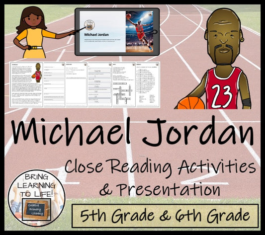 Michael Jordan Close Reading Comprehension Activities | 5th Grade & 6th Grade