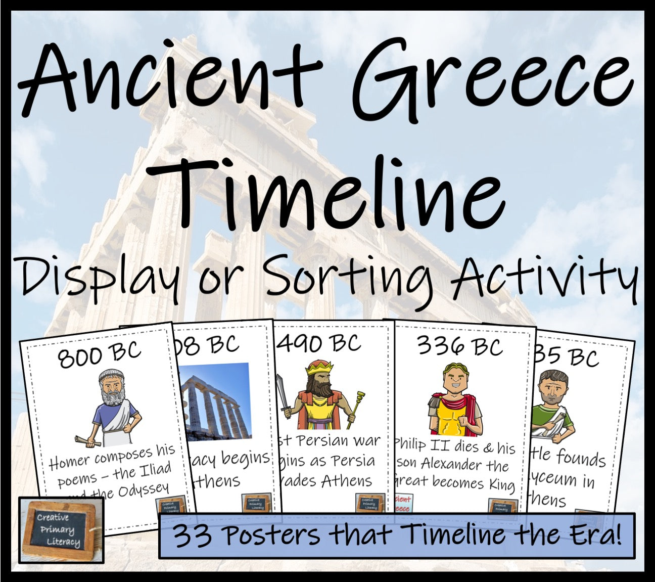 Ancient Greece Timeline Display and Sorting Activity