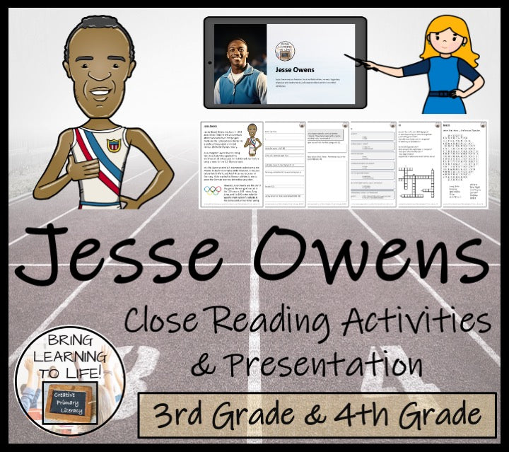 Jesse Owens Close Reading Comprehension Activities | 3rd Grade & 4th Grade