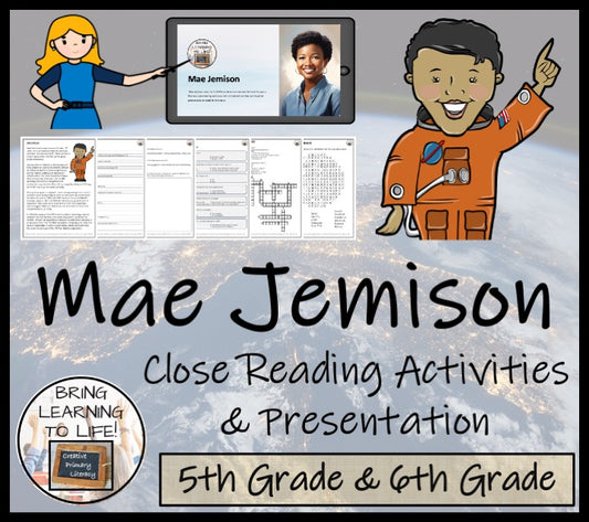 Mae Jemison Close Reading Comprehension Activities | 5th Grade & 6th Grade