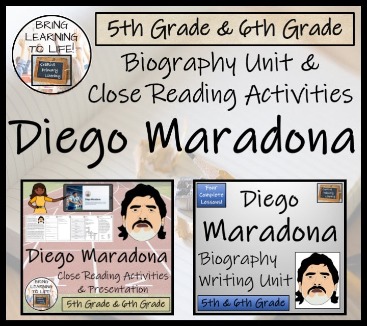 Diego Maradona Close Reading & Biography Bundle | 5th Grade & 6th Grade