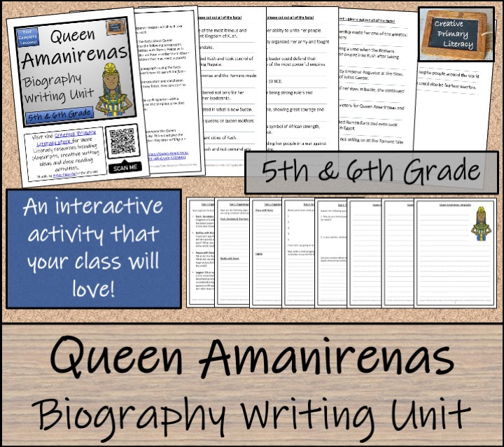 Queen Amanirenas Biography Writing Unit | 5th Grade & 6th Grade