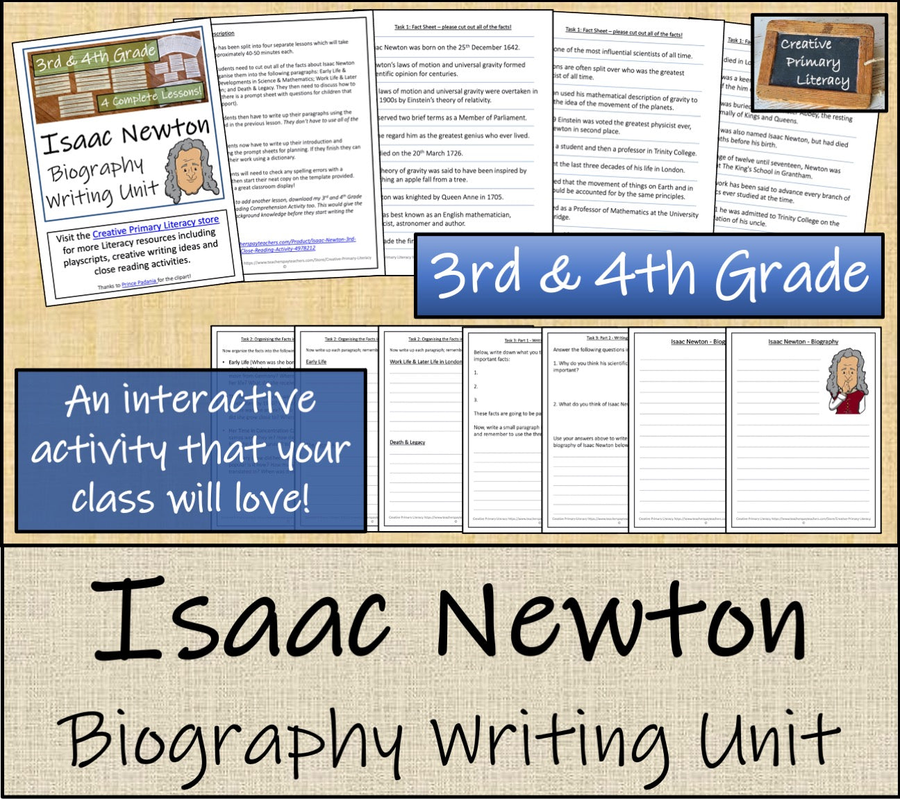 Isaac Newton Biography Writing Unit | 3rd Grade & 4th Grade