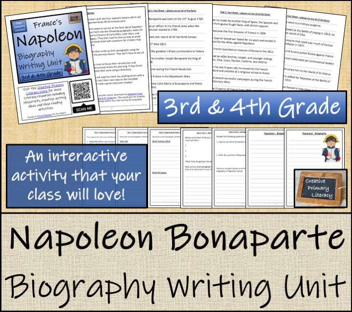 Napoleon Bonaparte Biography Writing Unit | 3rd Grade & 4th Grade