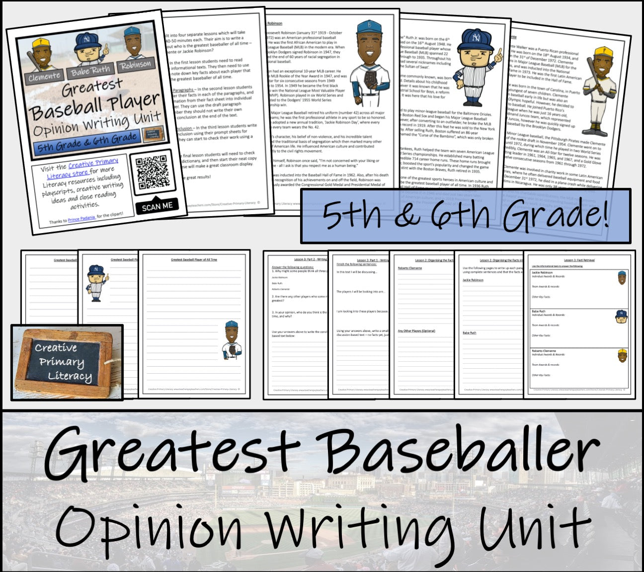 Greatest Baseball Player Opinion Writing Unit | 5th Grade & 6th Grade