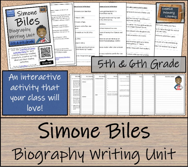 Simone Biles Biography Project & Writing Unit | 5th Grade & 6th Grade