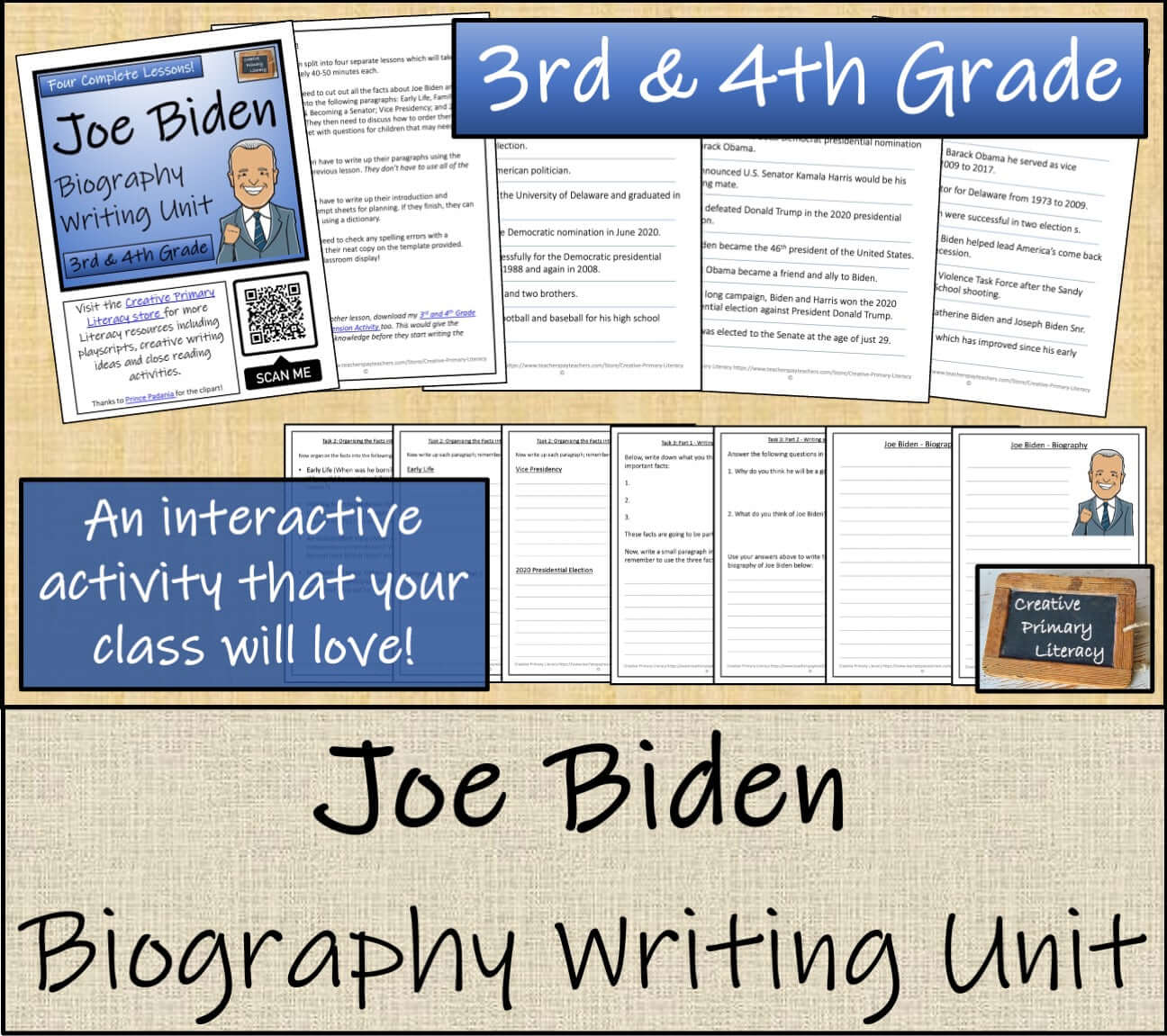 Joe Biden Biography Project & Writing Unit | 3rd Grade & 4th Grade