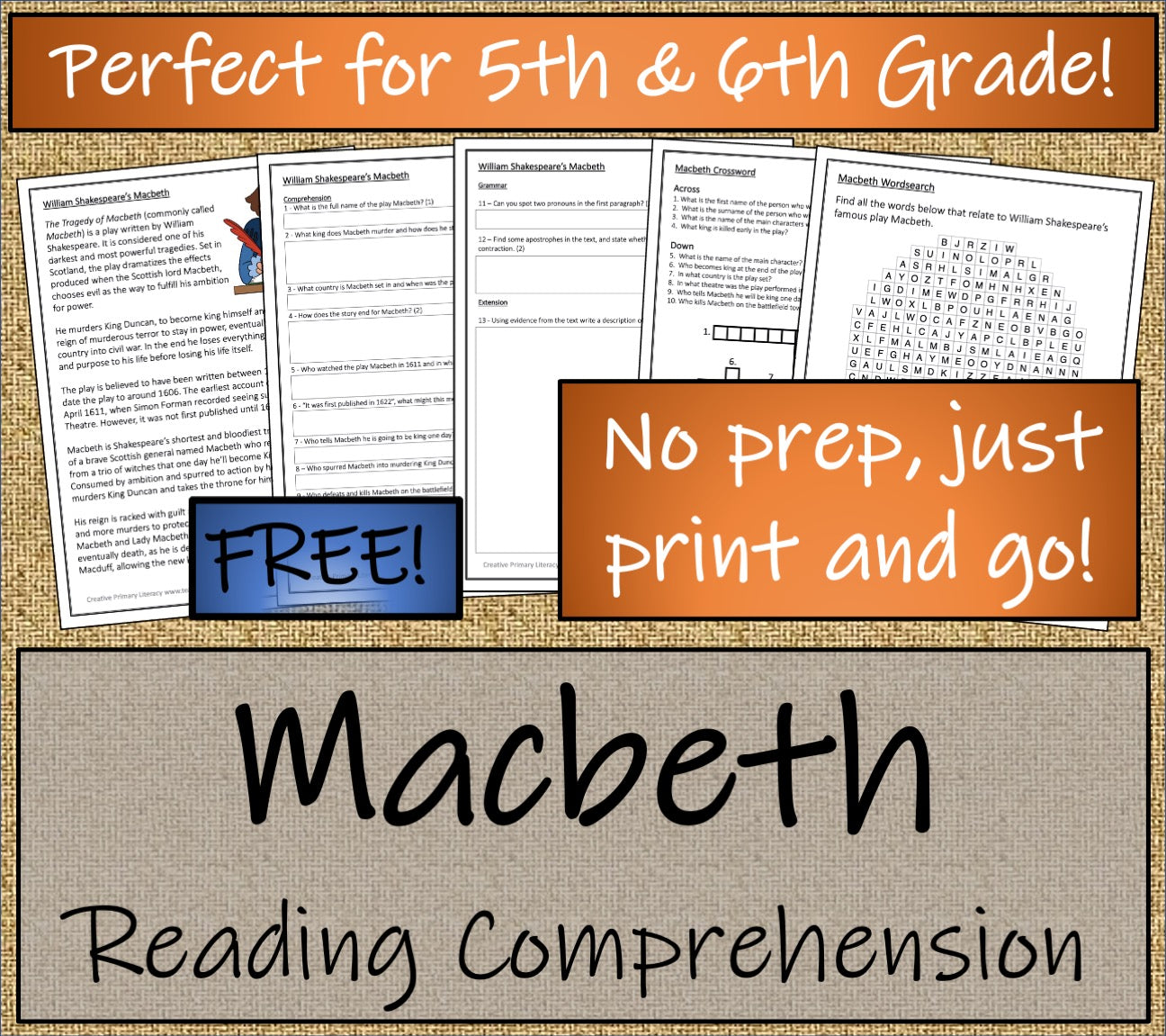 Macbeth | Play Script & Close Reading Bundle | 5th Grade & 6th Grade