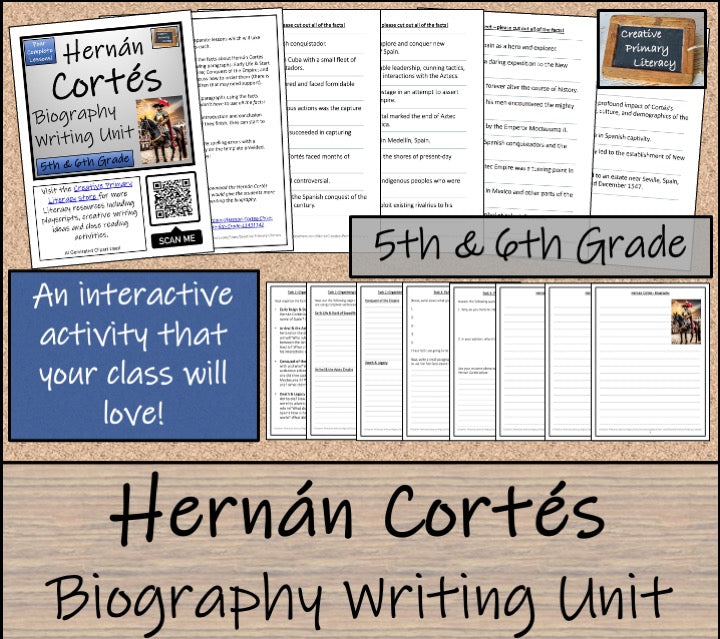 Hernan Cortes Biography Writing Unit | 5th Grade & 6th Grade