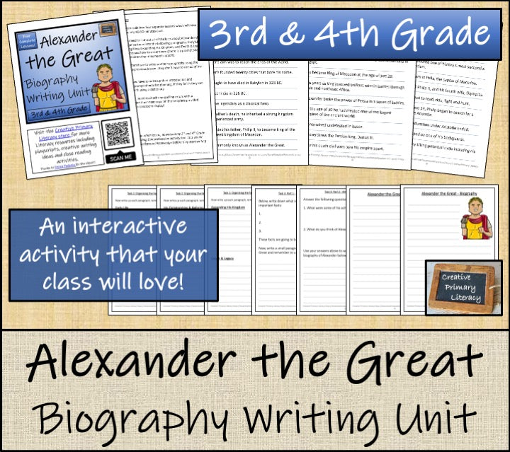 Alexander the Great Biography Writing Unit | 3rd Grade & 4th Grade