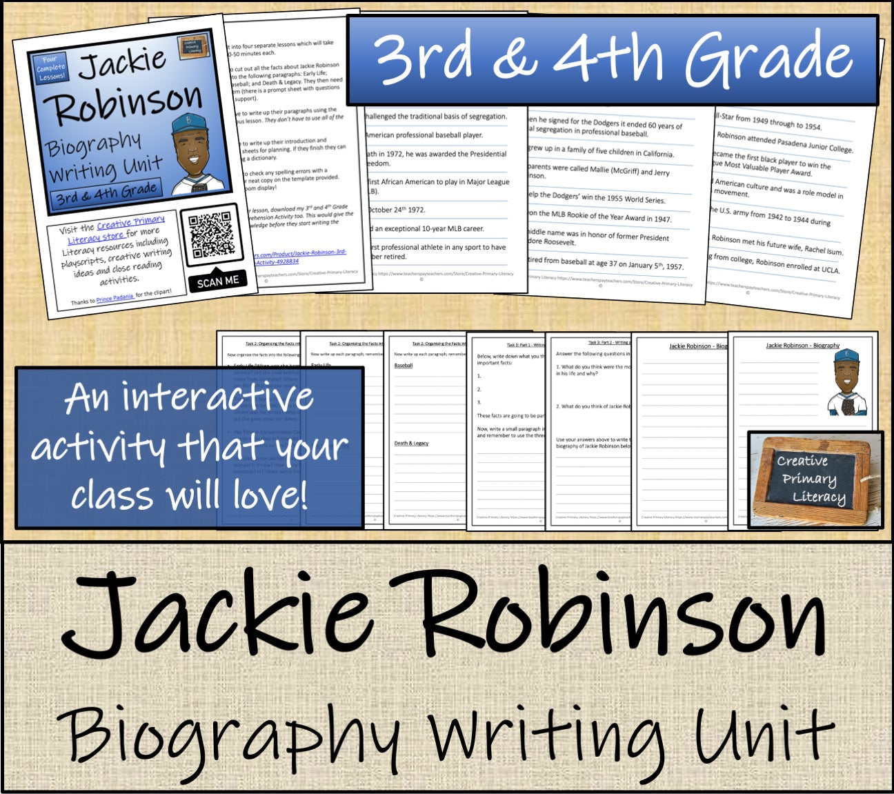 Jackie Robinson Biography Writing Unit | 3rd Grade & 4th Grade