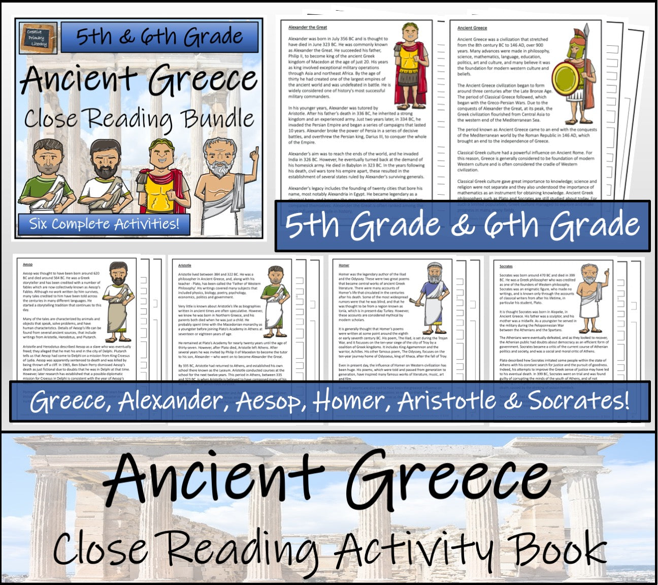 Ancient Greece Close Reading Comprehension Book | 5th Grade & 6th Grade