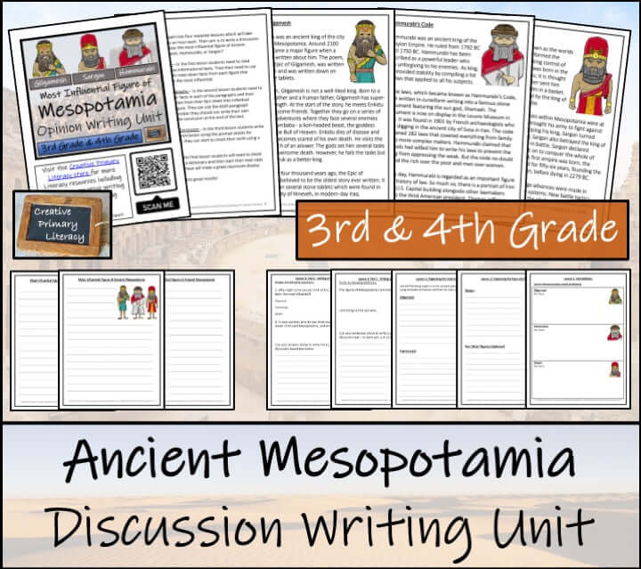Most Influential Figure of Mesopotamia Opinion Writing Unit | 3rd–4th Grade discussion writing resources.