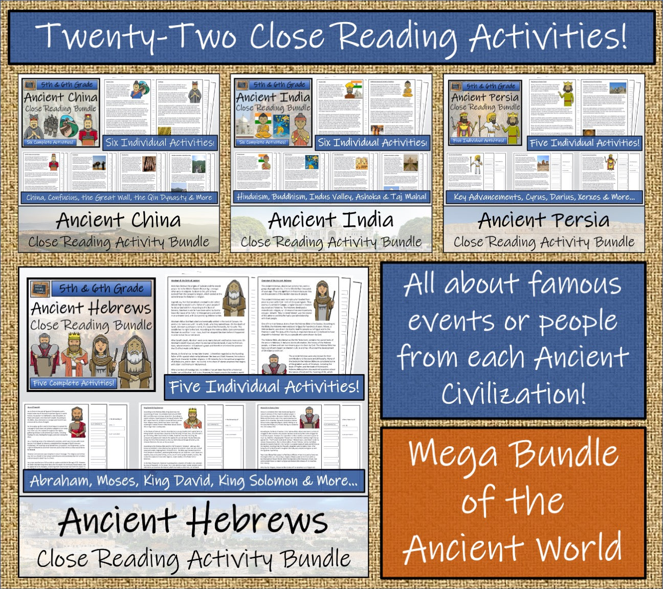 Ancient History Mega Bundle Volume 2 | 5th & 6th Grade | 80 hours of Activities